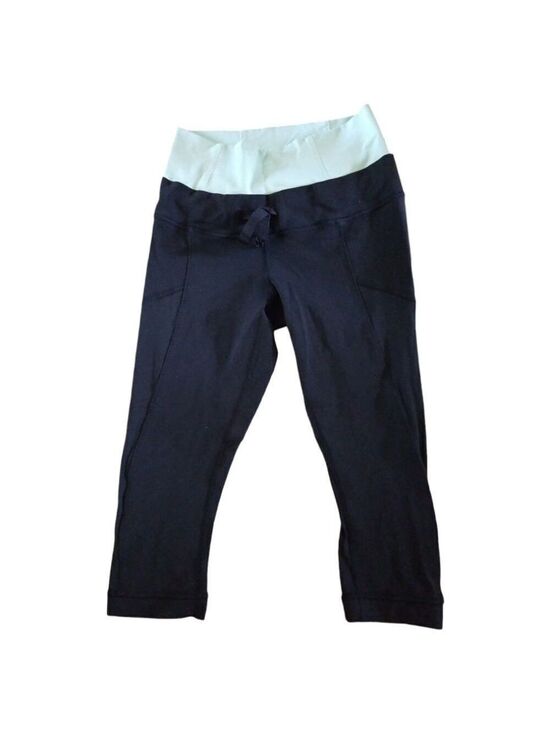 lululemon athletica Pants - Lululemon Crop Leggings with Colored Waist Size 6